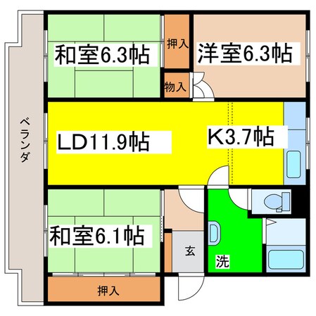 ドミール十條Bの物件間取画像